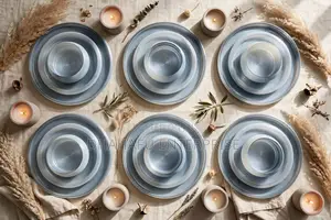 Cloud 24pc Frosted Ribbed Dinner Set