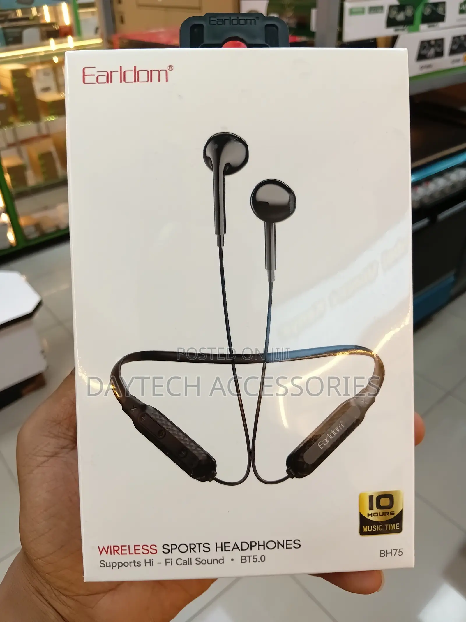 Earldoom BH75 Magnetic in-Ear Bluetooth Sports Earphones - Black
