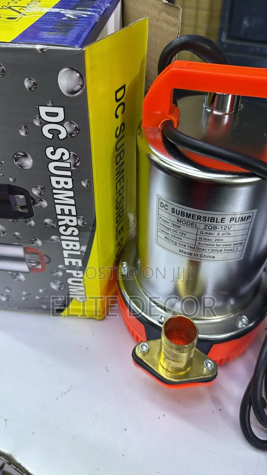 12V 180W DC Submersible Water Pump | 20M Head | Solar/Battery Pump
