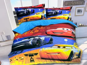 Blue Kids Bedding Cartoon Duvet Sets With Matching Bedsheets and Cases