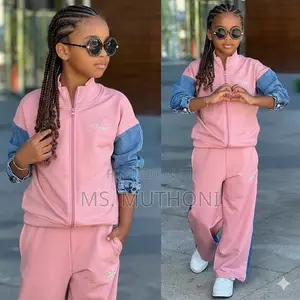 Girls Fashion Long Sleeve Denim Detail Tracksuit (4-13 Yrs)