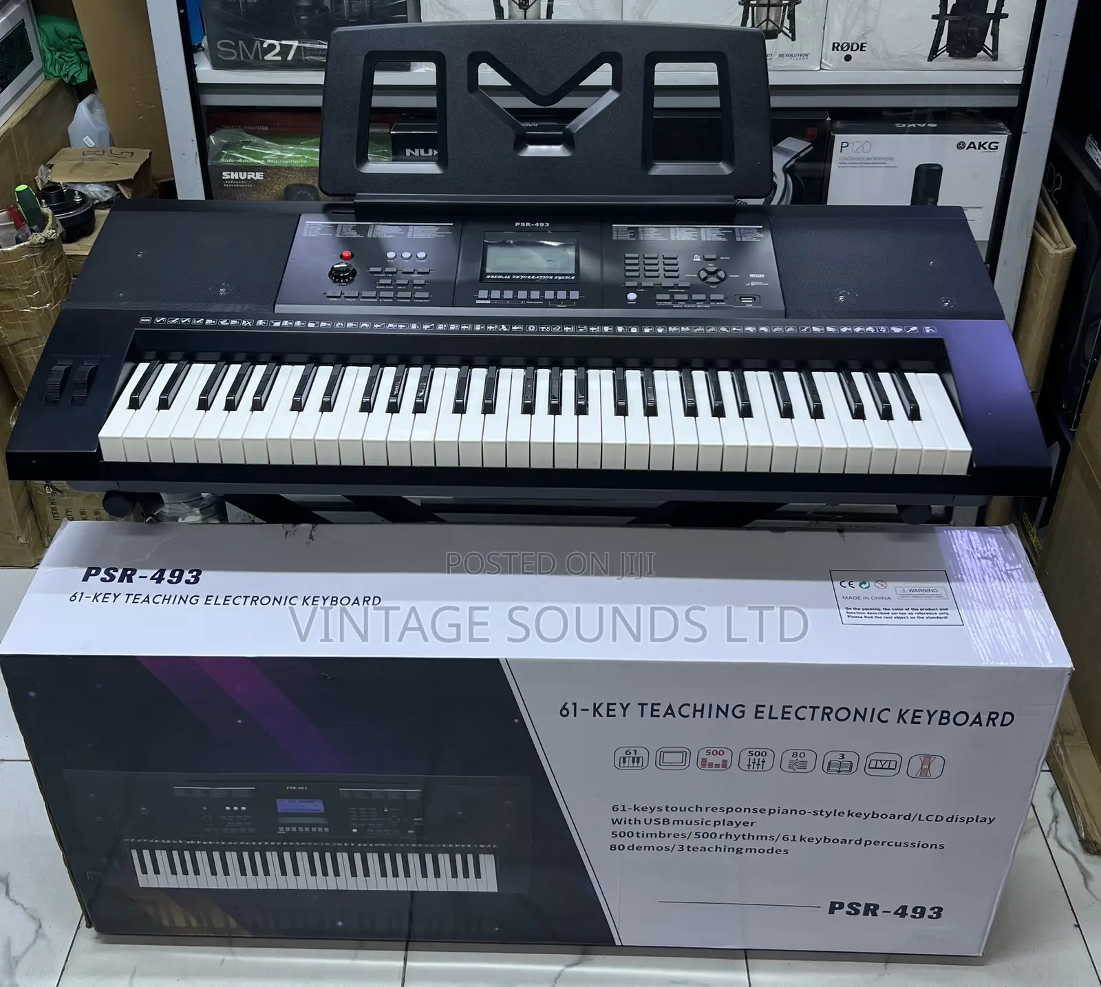 PSR-493 Portable 61-Key Church Studio Piano+ Stand