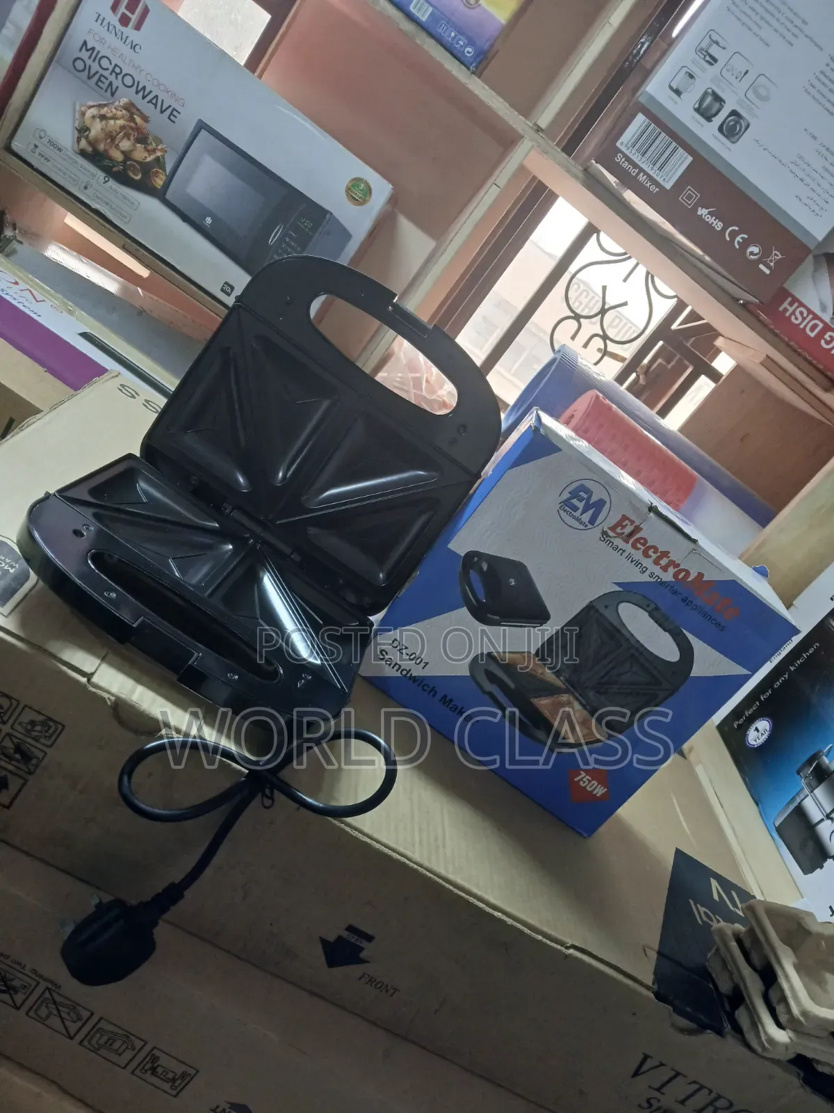 ElectroMate 750W 2-Slice Electric Sandwich Maker