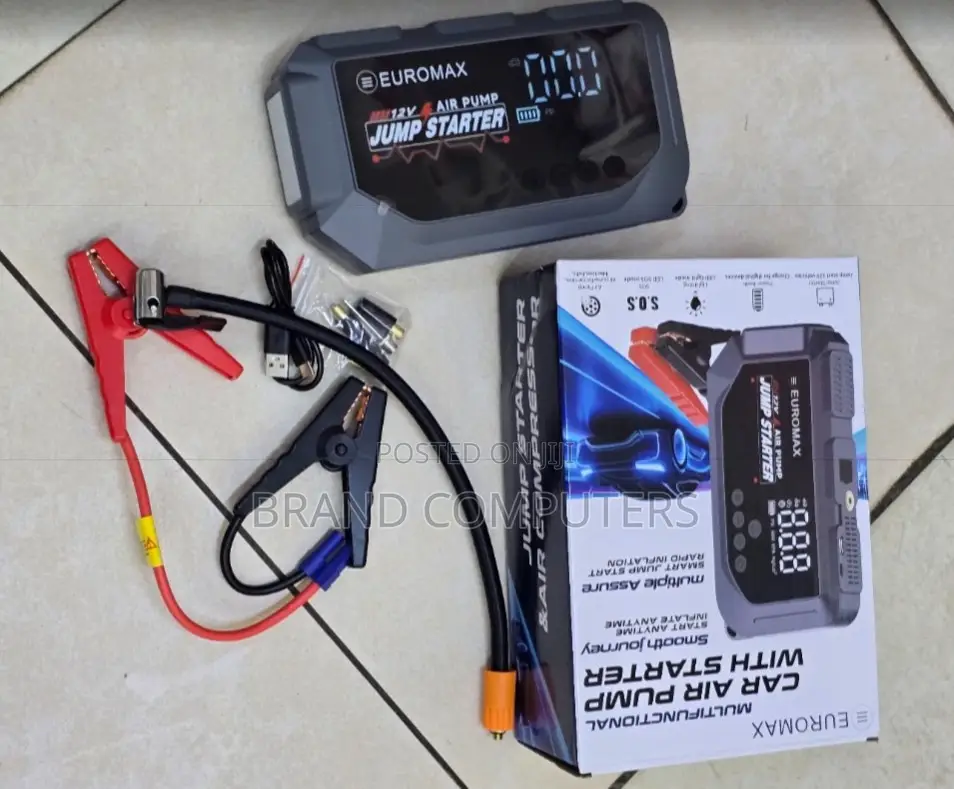 EUROMAX 12V Multifunctional Car Air Pump With Jump Starter High Power