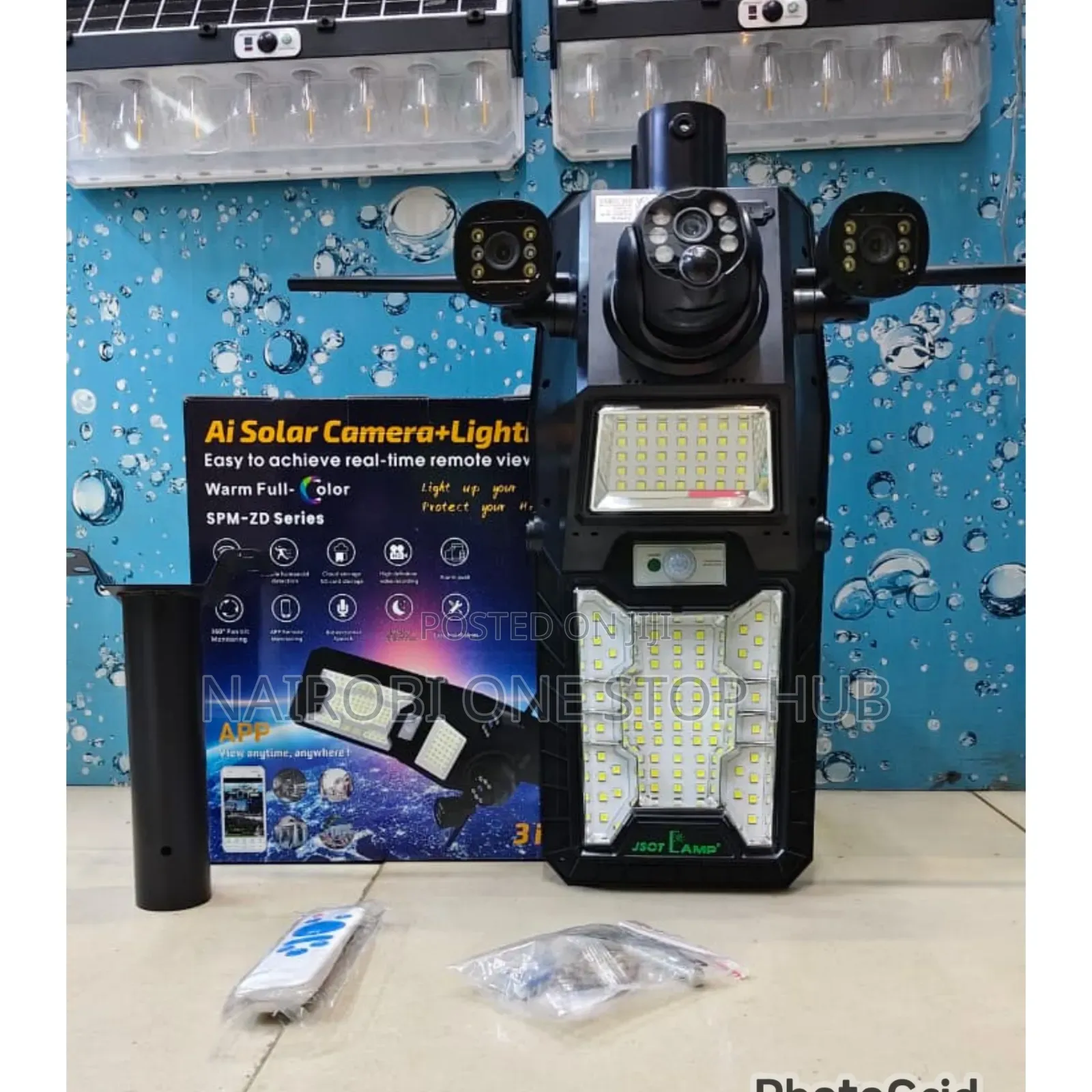 450Watts 2in1 Solar Street Light With Ai Triple Lens Solar Camera*