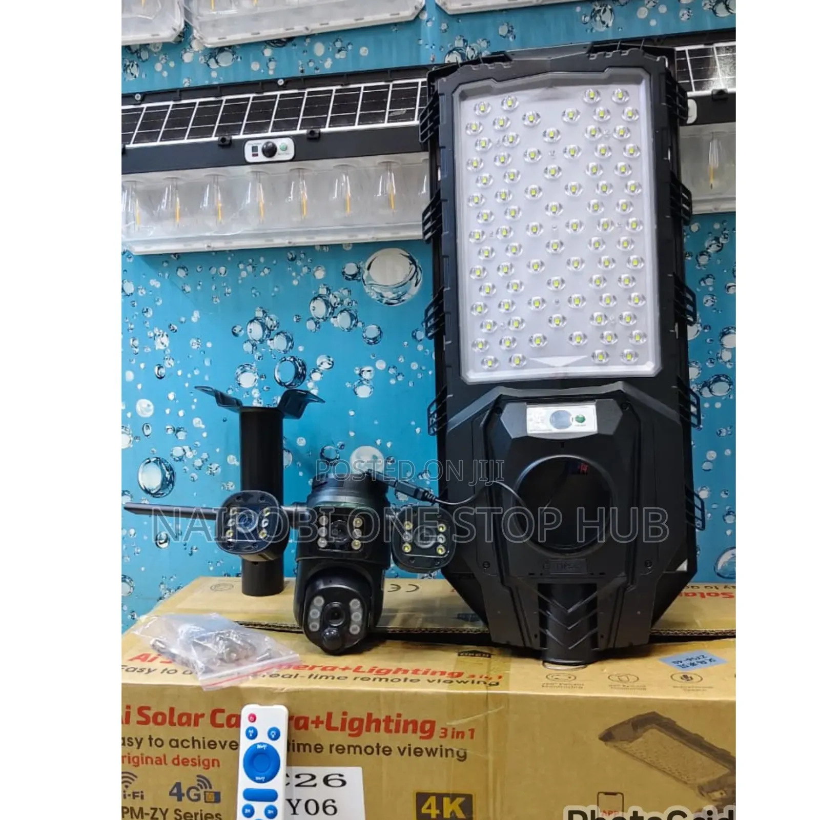 450Watts 2in1 Solar Street Light With Ai Triple Lens Solar Camera*