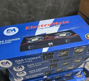 ElectroMate Double Burner Glass Top Gas Cooker – 2 Burner