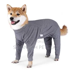 Long Sleeve Dog Coverall Pajamas for Postoperative Recovery Shedding