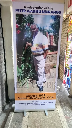 Narrow Base Roll Up Printing for Funeral Events