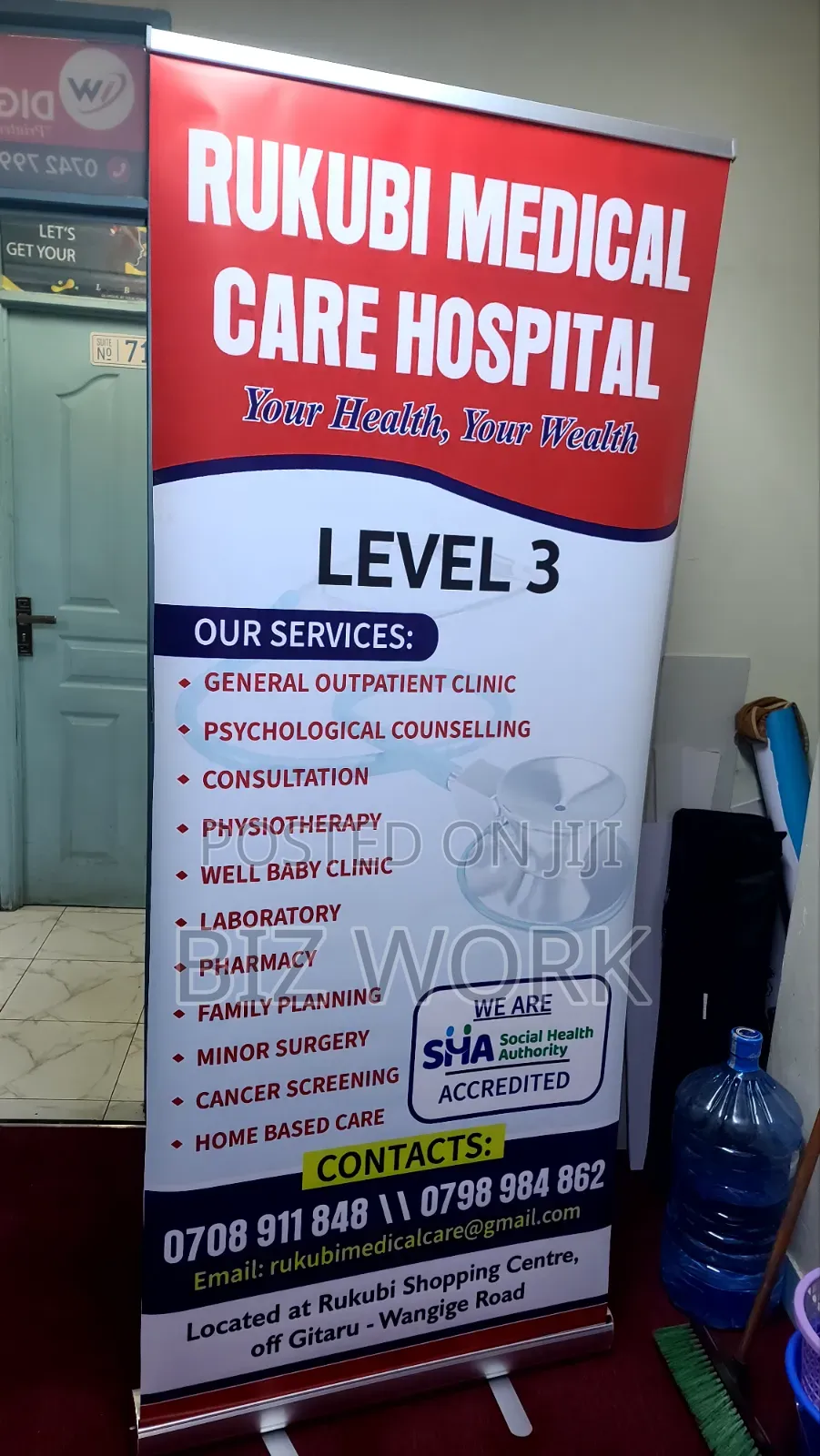 Narrow Base Hospital Roll. Up Banners