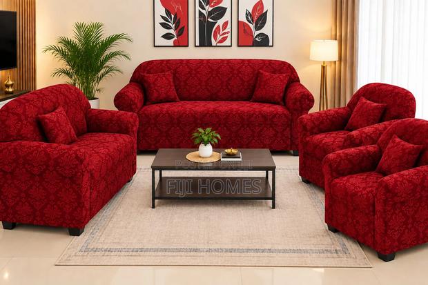 Fitted Jacquard Sofa Covers | With Free Pillow Cases - main view