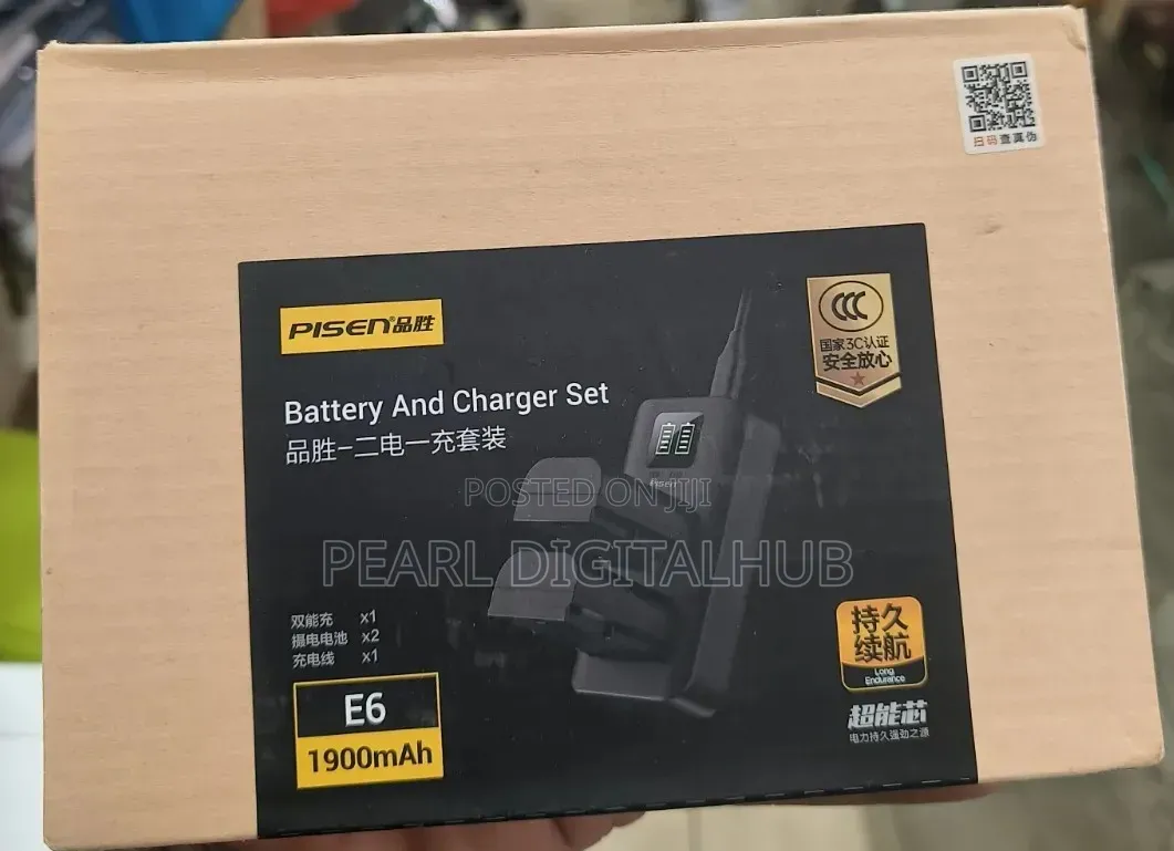 Pisen Lp -E6x2 Battery and Dual Charger 1900mah