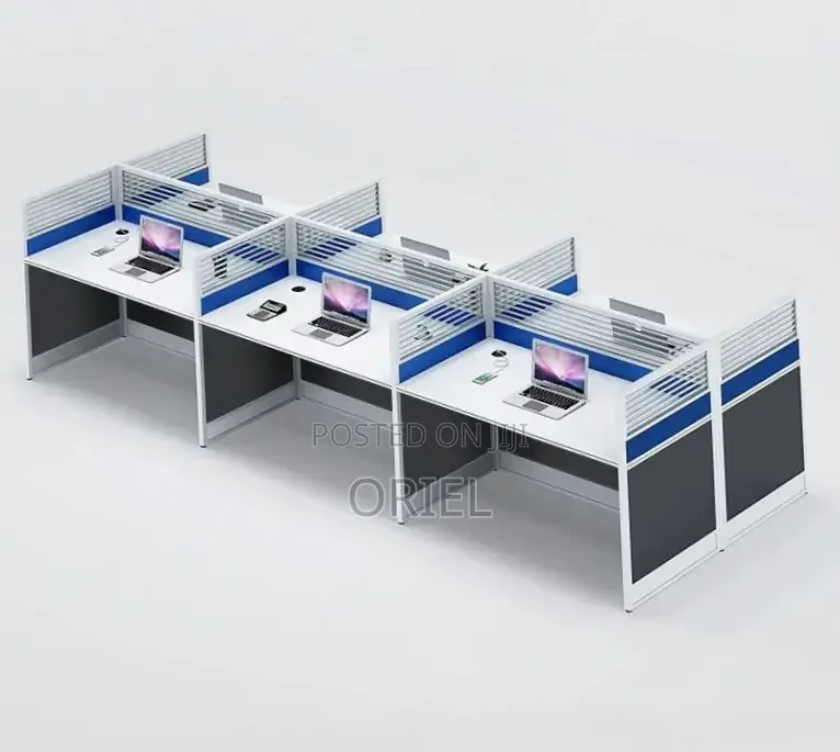 Offfice Workstation : 6 Way Office Workstation With Mobile Pedestals