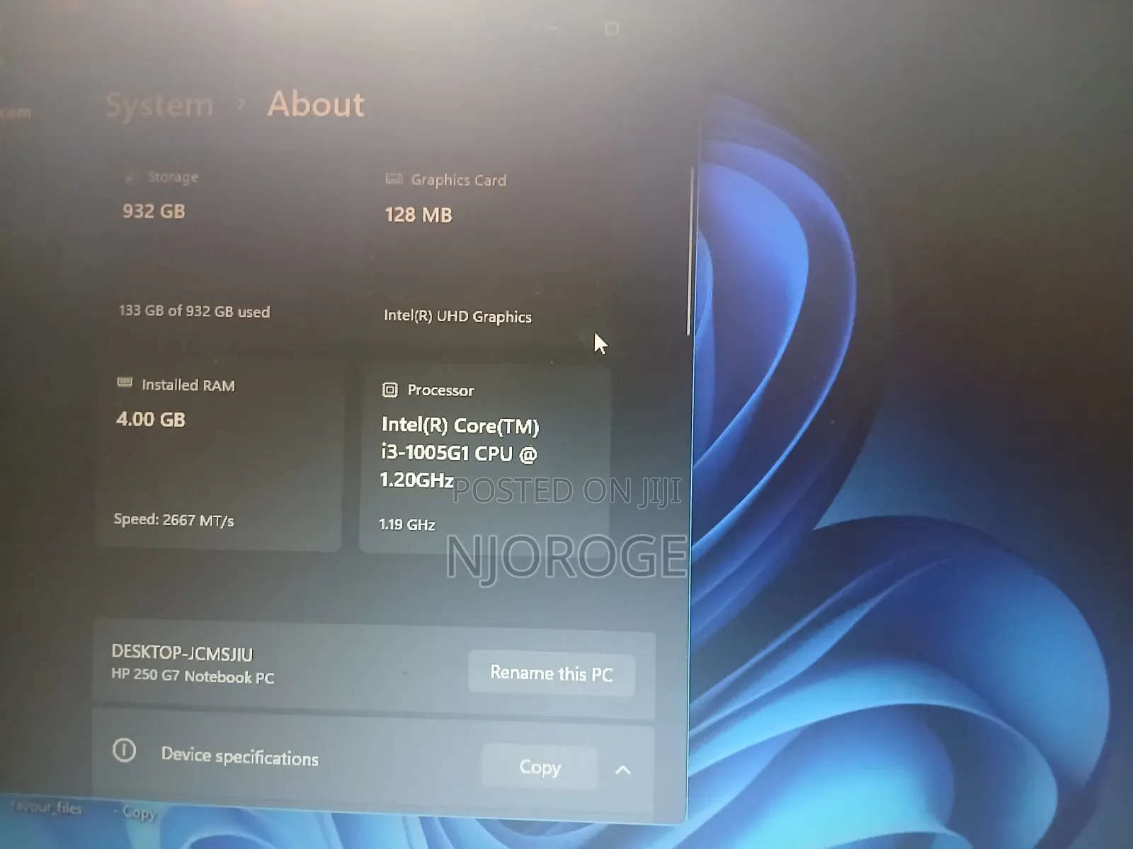 Laptop HP 240 G7 4GB Intel Core i3 HDD 1T