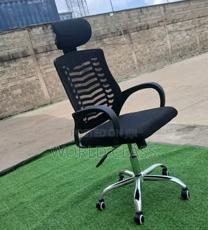 Ergonomic Mesh Office Chair With Adjustable Headrest – Black