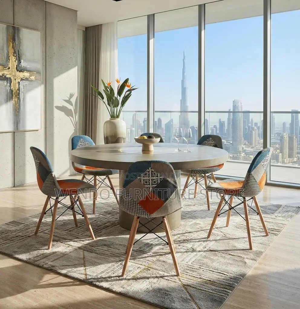 Home Chairs; Mid Backrest Multicolored Dining Eames Seats