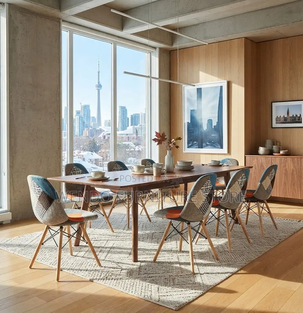 Home Chairs; Mid Backrest Multicolored Dining Eames Seats