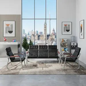 Office Sofa; Five Seaters Leather Modern Ergonomic Sofa Set