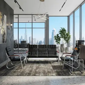 Office Sofa; Five Seaters Leather Modern Ergonomic Sofa Set