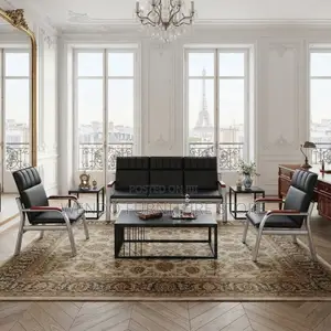Office Sofa; Five Seaters Leather Modern Ergonomic Sofa Set