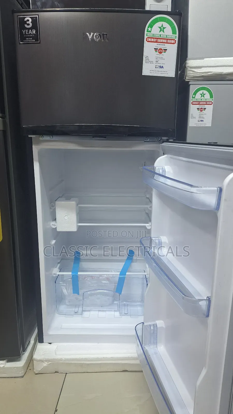 Von 125 Litres Double Door Fridge