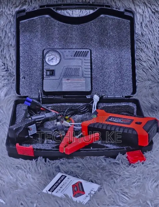 Portable Car Jump Starter With Air Compressor LED Emergency Light