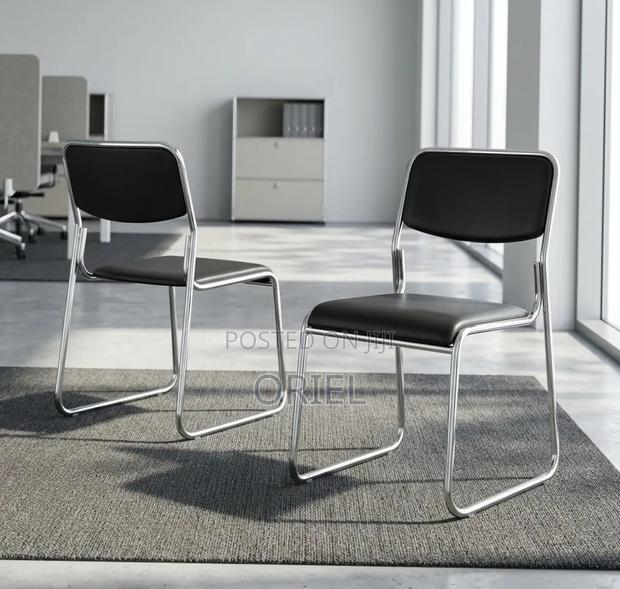 Office Chair : Stackable Chrome Visitor Chair - thumbnail 4