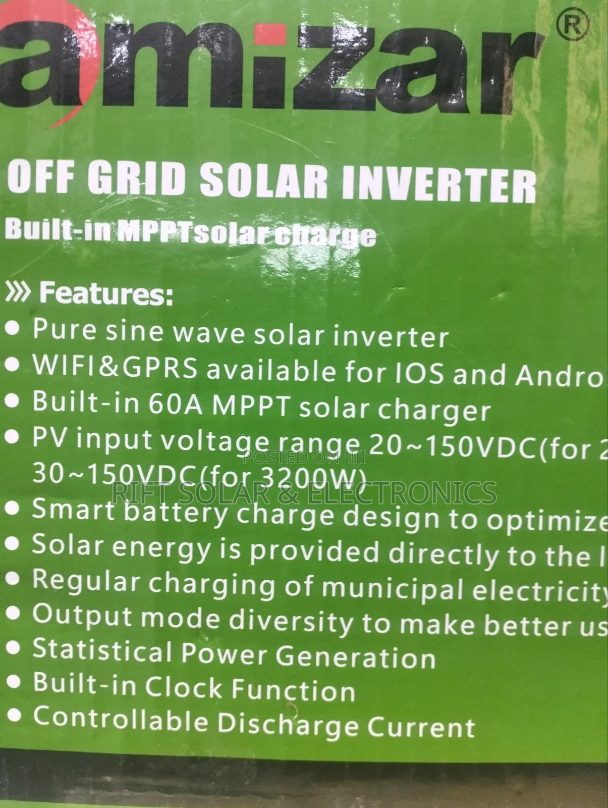Amizar 5.12kwh - 48v Lithium Ion Solar Battery 6000 Cycle