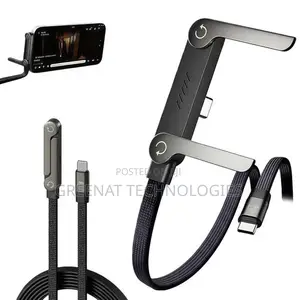 240W USB C to USB C Fast Charging Cable With Foldable Phone Stand