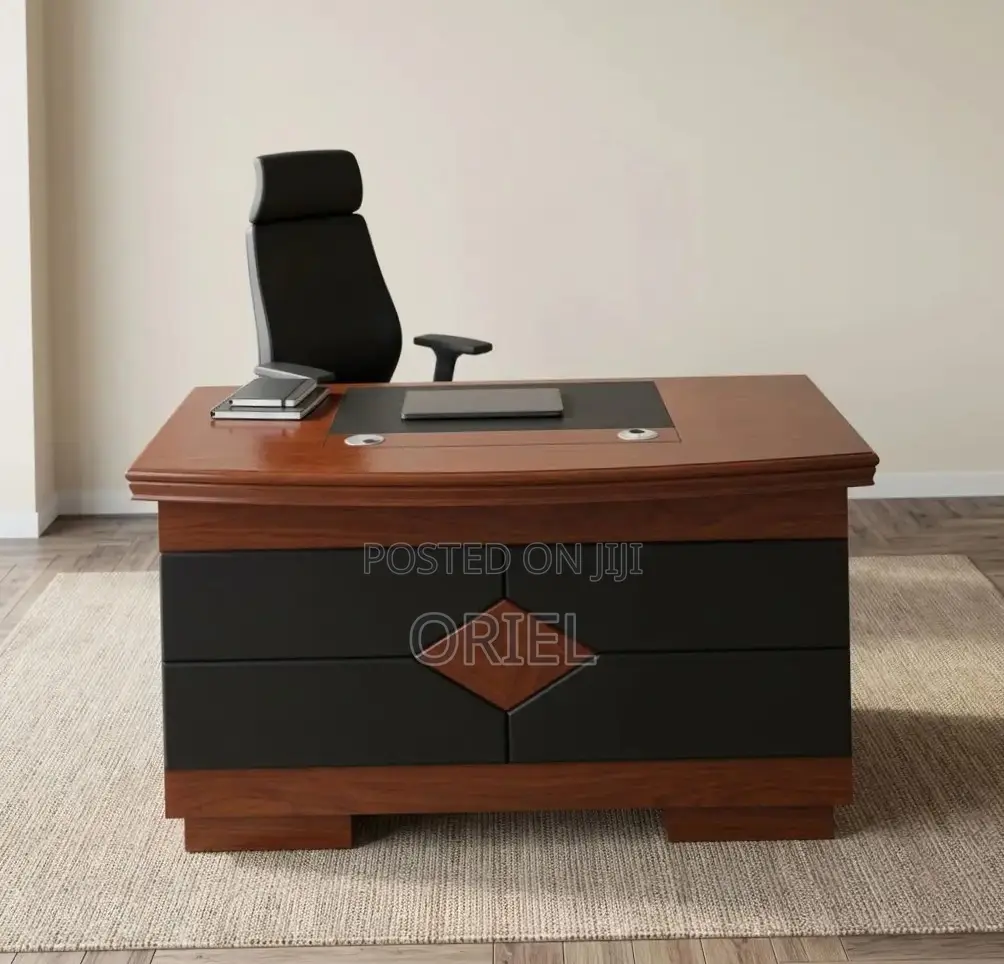 Office Desk : 120CM Mahogany Table With Drawers