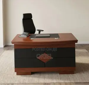 Office Desk : 120CM Mahogany Table With Drawers