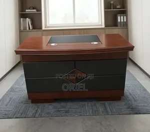 Office Desk : 120CM Mahogany Table With Drawers