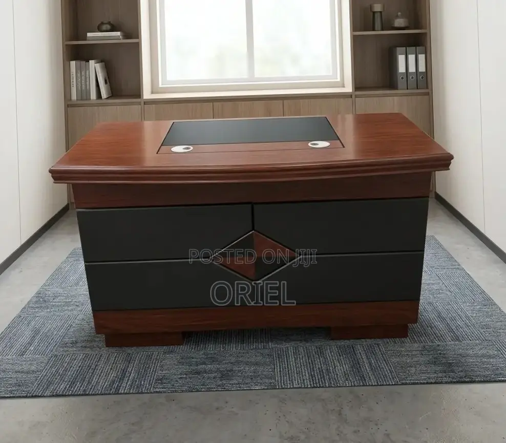 Office Desk : 120CM Mahogany Table With Drawers