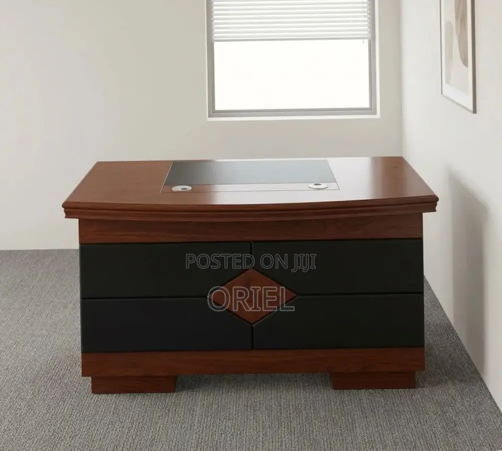 Office Desk : 120CM Mahogany Table With Drawers