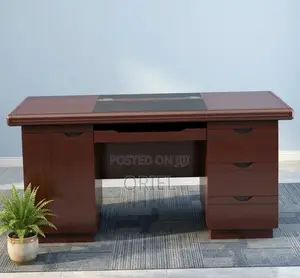Office Desk : 120CM Mahogany Table With Drawers