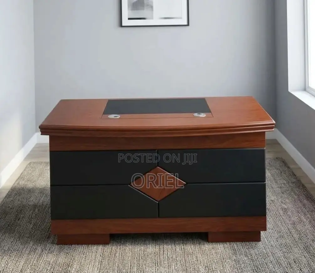 Office Desk : 120CM Mahogany Table With Drawers