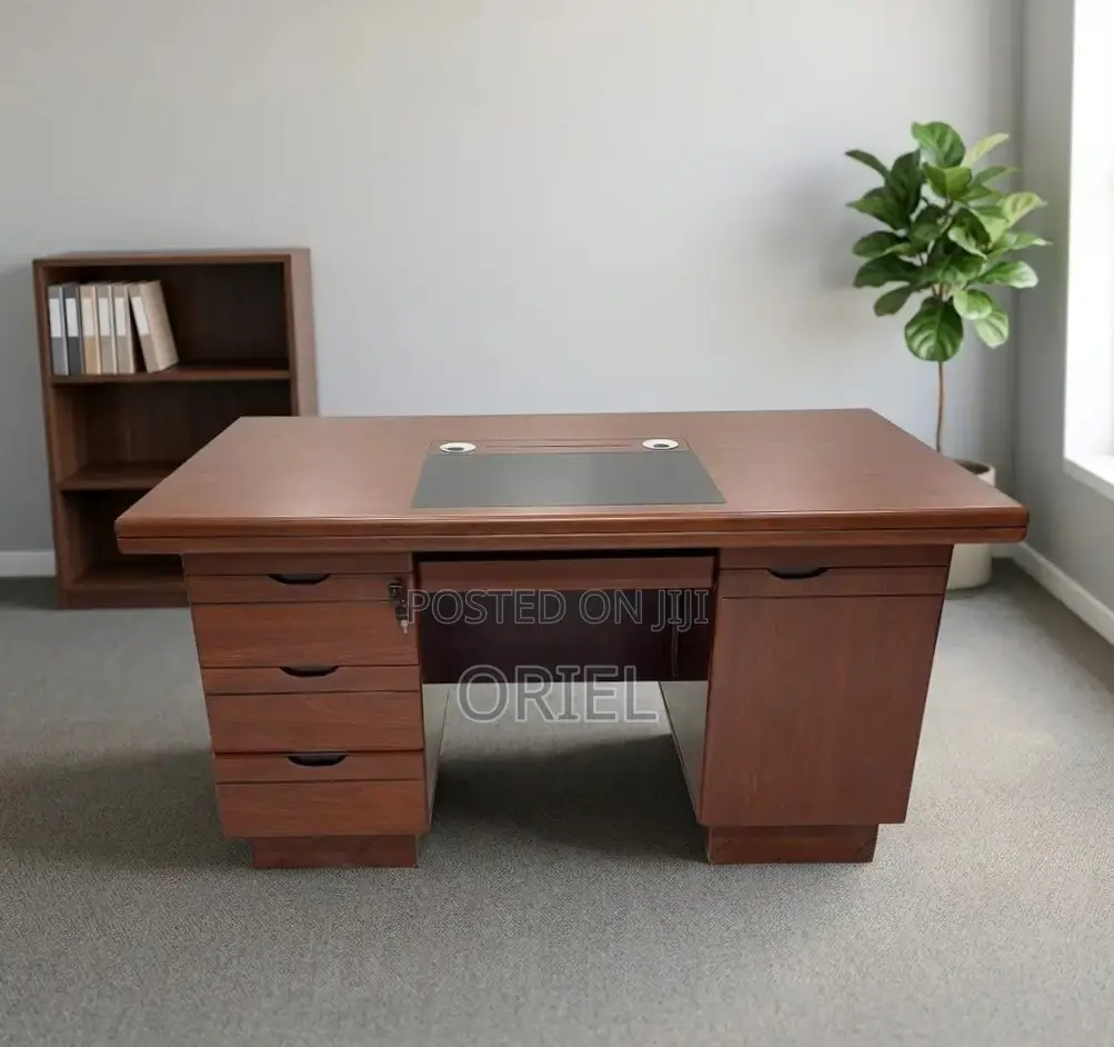 Office Desk : 120CM Mahogany Table With Drawers