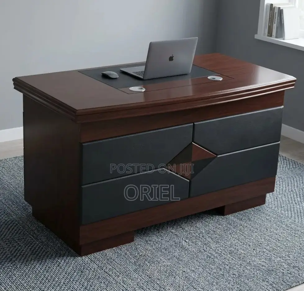 Office Desk : 120CM Mahogany Table With Drawers