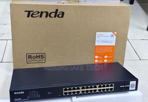 Tenda TEG2226F Cloud Managed POE Switch 24Ports 24GE+2SFP