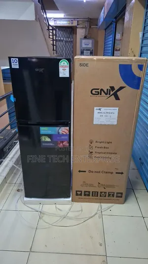 GNIX 138Litres Double Door Fridge Black Colour