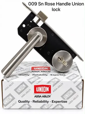 Union ASSA ABLOY Satin Nickel Rose Handle Mortise Lock Set