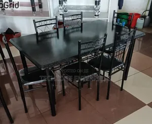 Big Executive 6 Sitter Black Dinning Table 