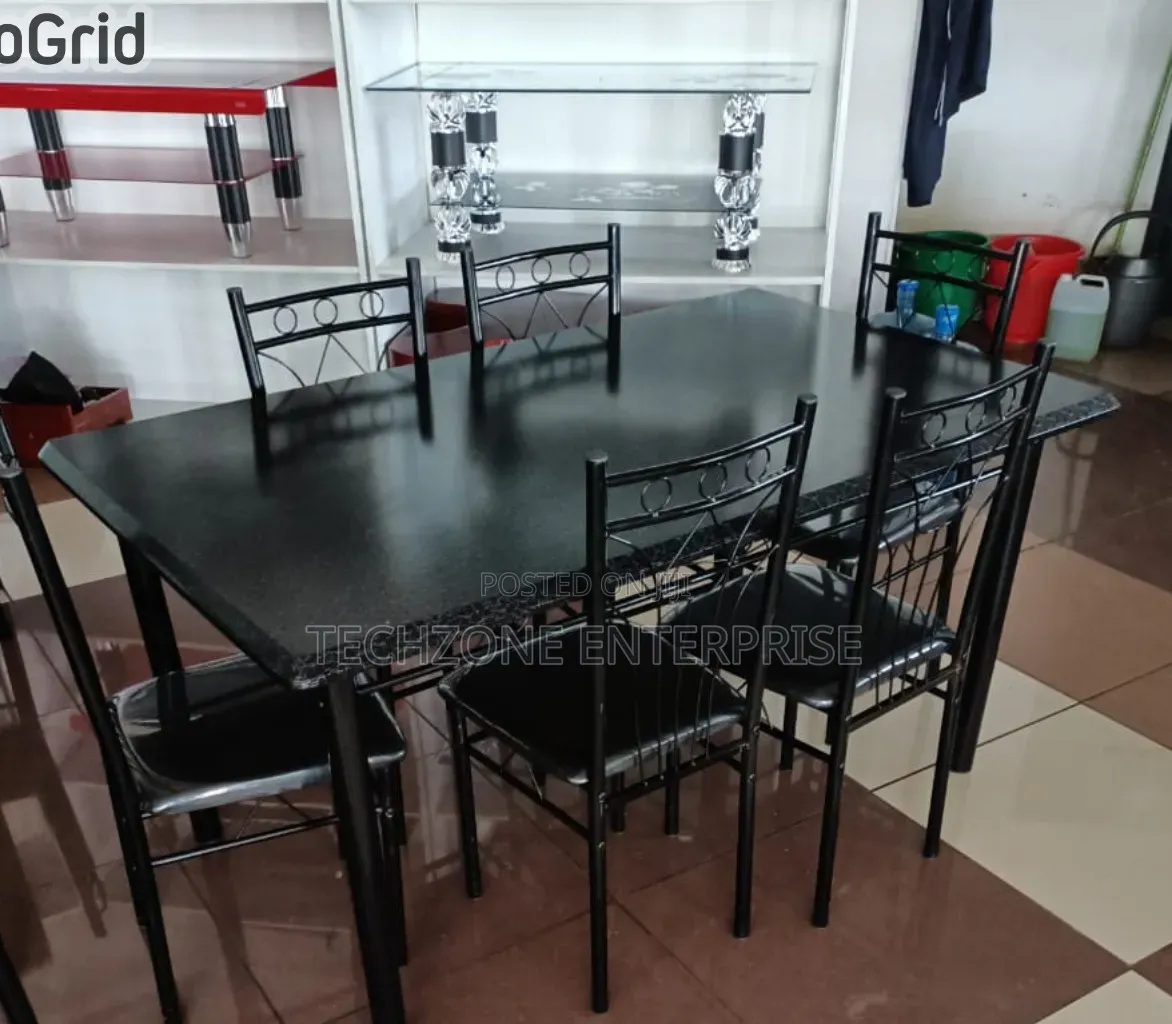 Big Executive 6 Sitter Black Dinning Table 