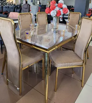 Modern Unique Executive 6 Sitter Marble Dinning Table 