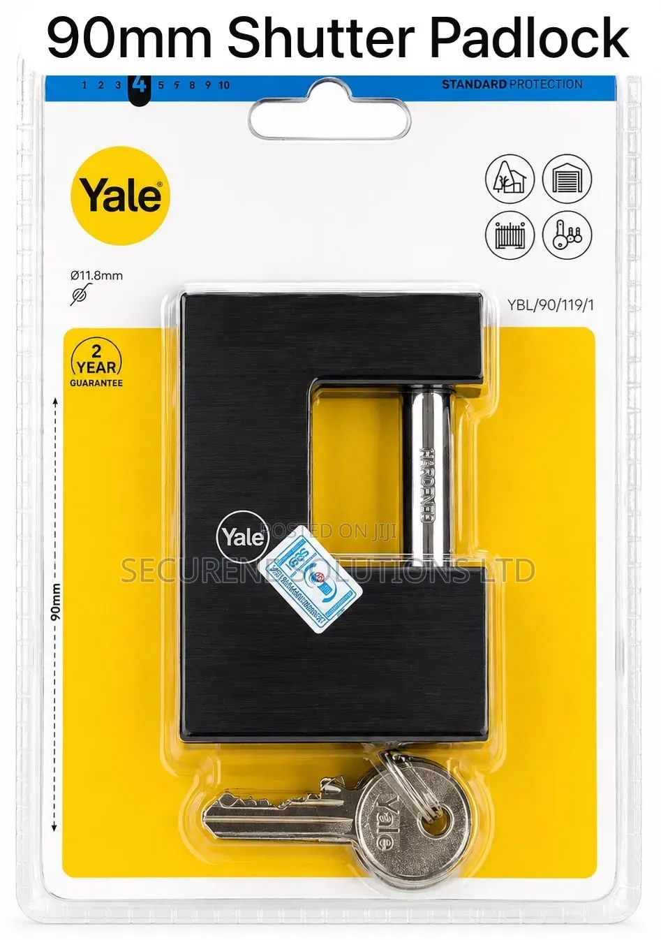 Is a Yale 90mm Cast Iron Shutter Padlock (Y113bl/90/119/1)