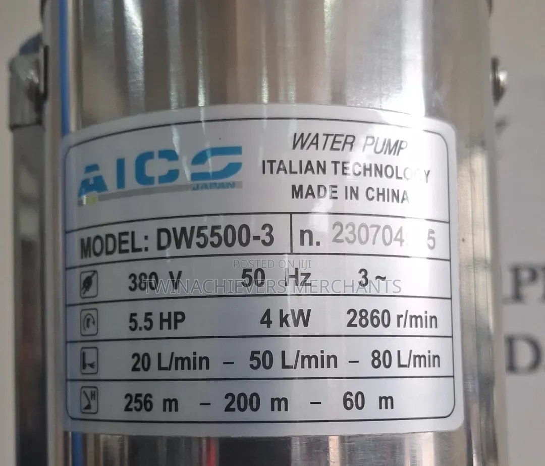 5.5HP Submersible Water Pump 256mtrs