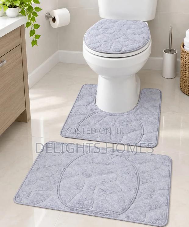 3pc Set ANTISLIP TOILET MATS-sk - thumbnail 2