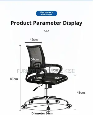 Office Chair; Swivel Adjustable Midback Mesh Chair