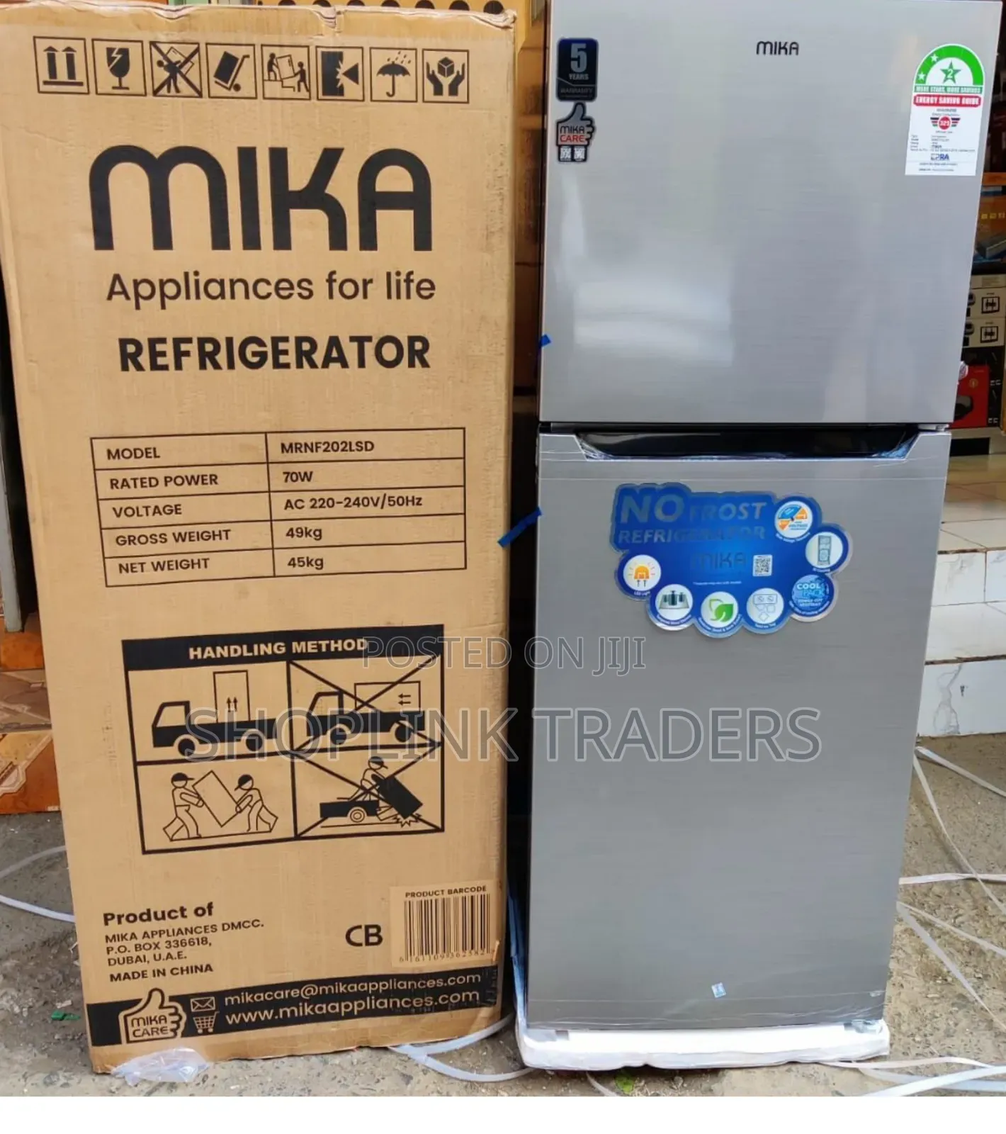 *Mika 202Litres Double Door Fridge NO FROST