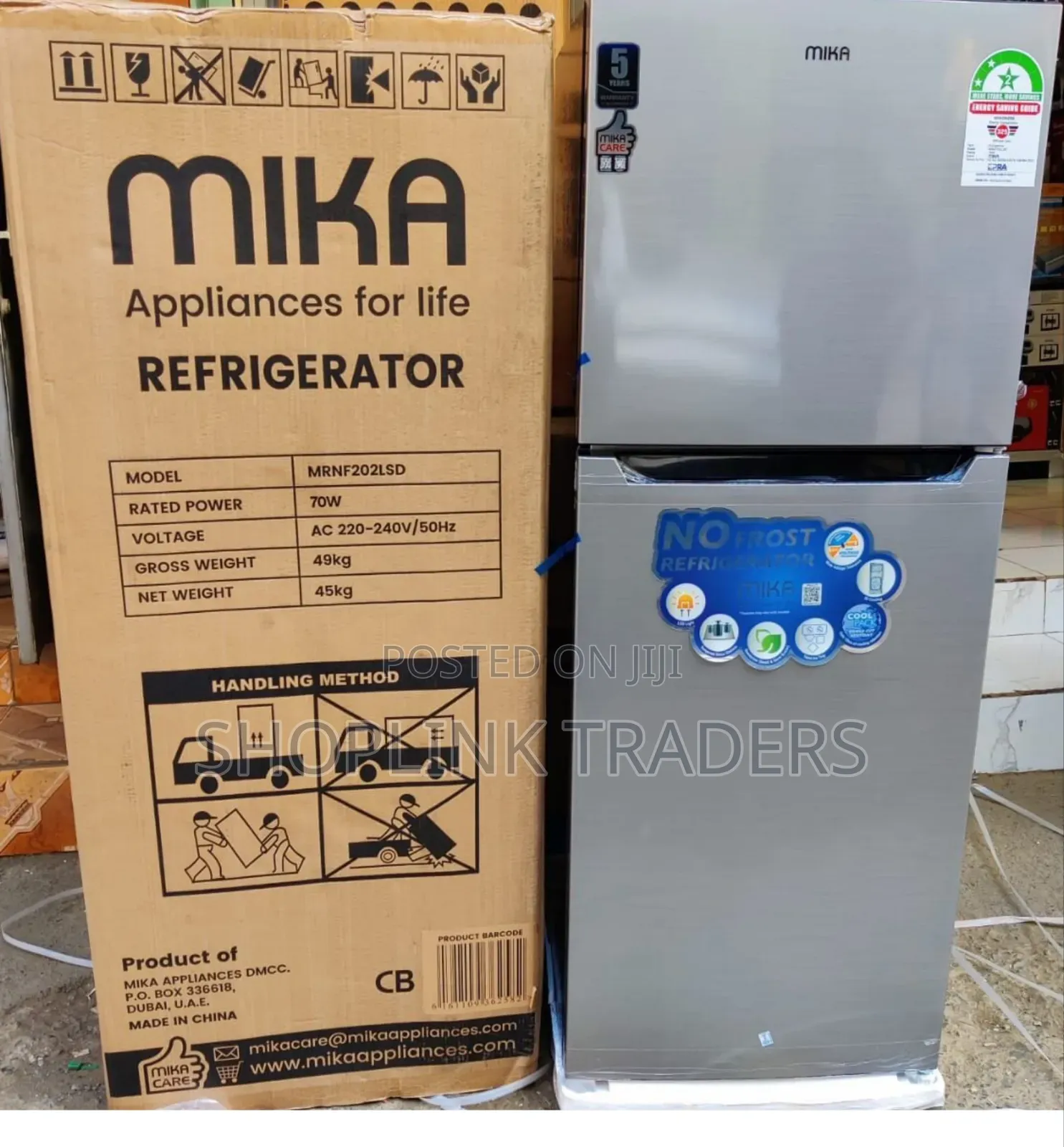 *Mika 202Litres Double Door Fridge NO FROST
